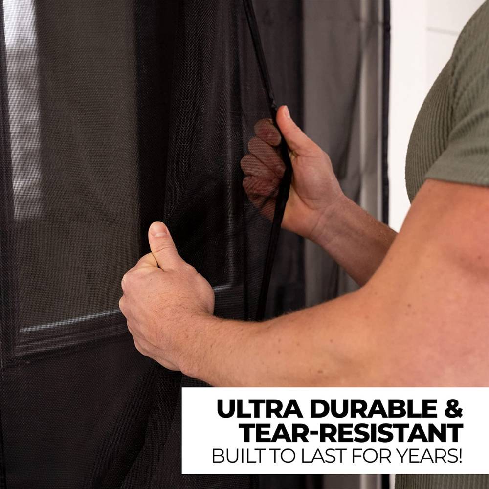 Magnetic Screen Door - Black, 60cm (W) x 180cm (H) for Caravan/RV: image 3